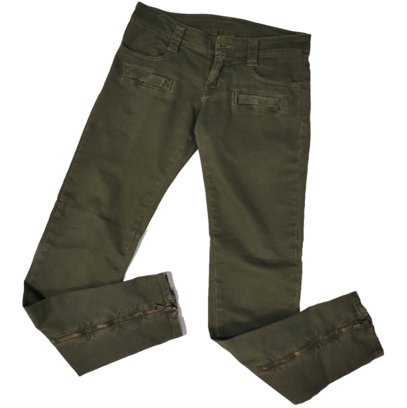 Iceberg Women's Low-rise Ankle Zip Biker Jeans 26 in Green - Picture 1 of 15